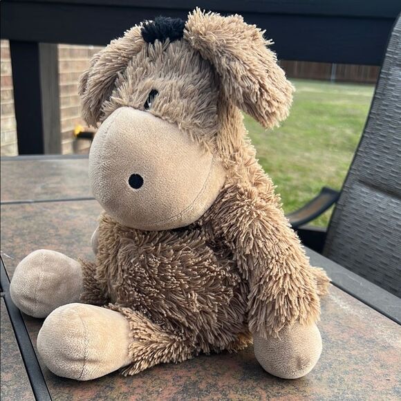 Warmies Adorable Brown Plush Weighted Donkey Toy - Picture 4 of 12